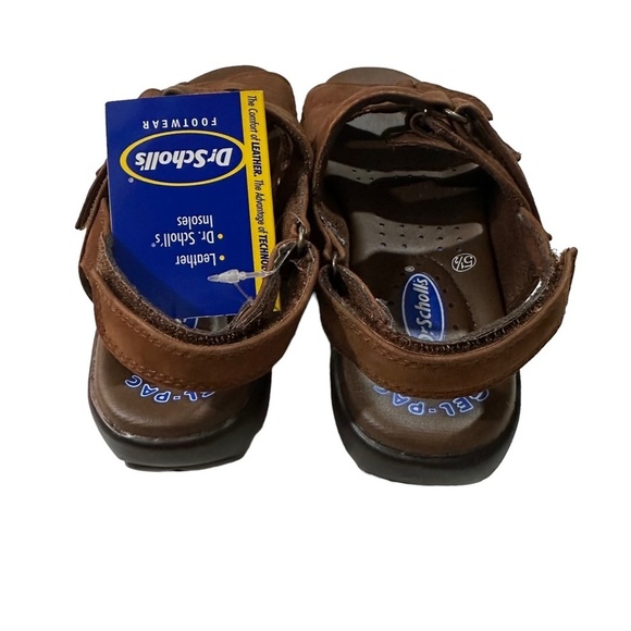 Dr. Scholl's Sissy Gel-Pack Insole Brown Leather Sandals Sz 5.5M Strappy NWT - Picture 5 of 11